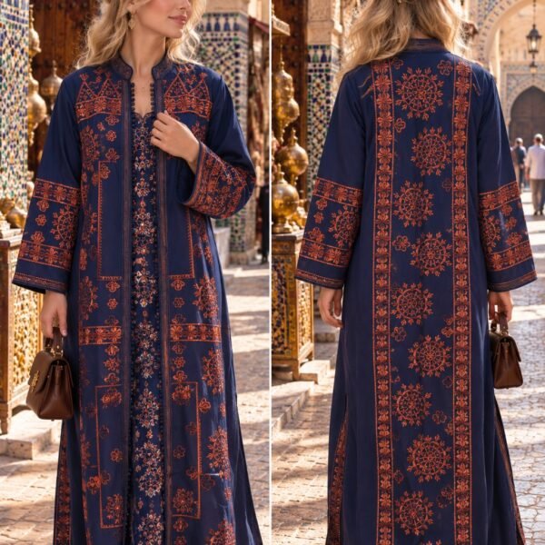 Linen Caftan · Fassi Embroidery