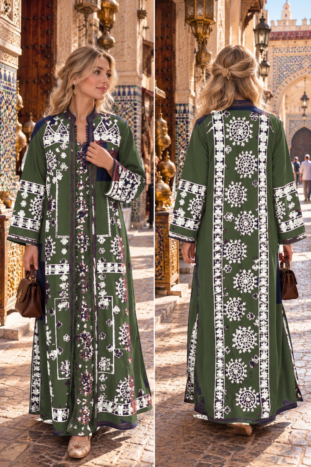 Linen Caftan · Fassi Embroidery - Image 3