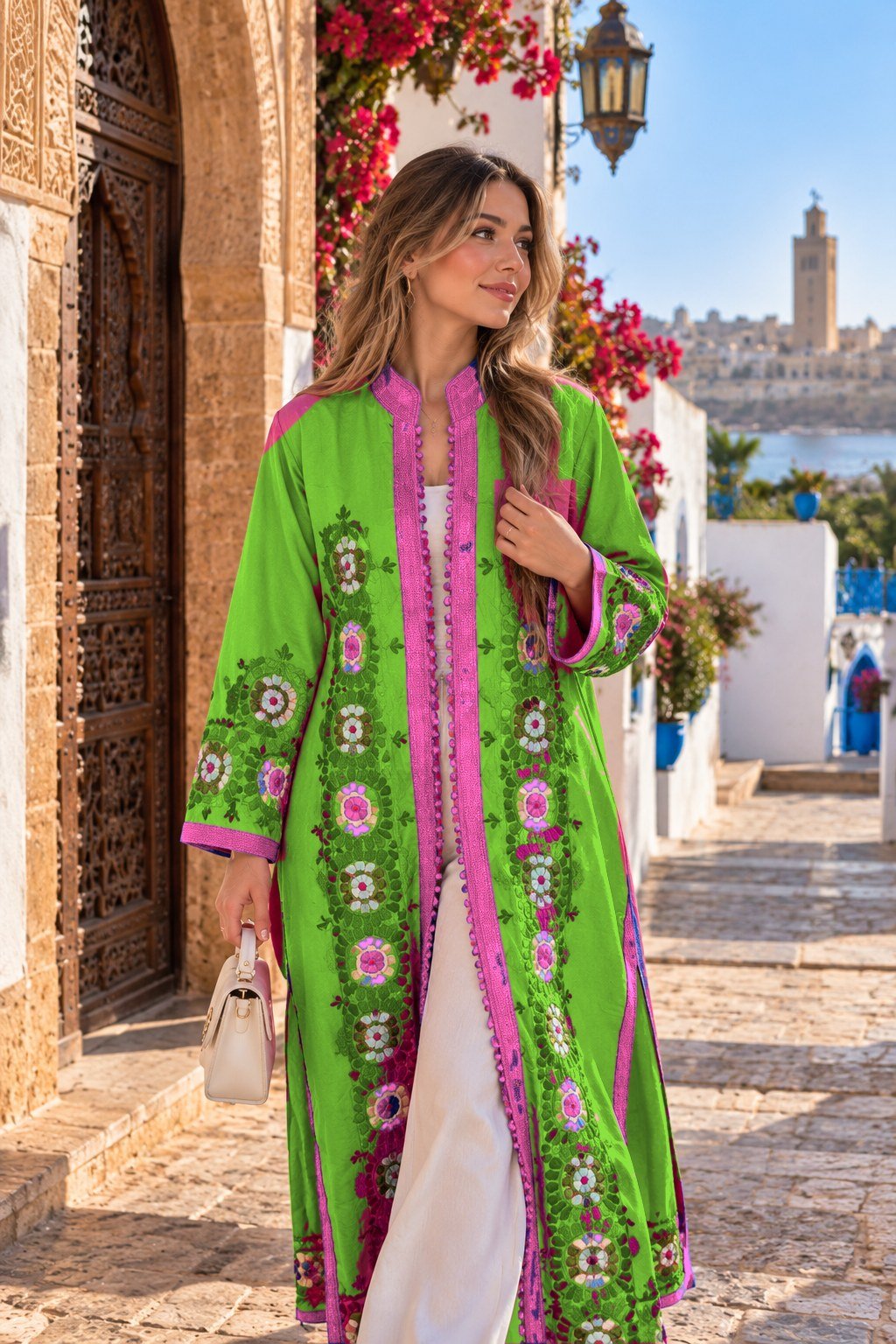 Linen Caftan · Rbati Embroidery - Image 2