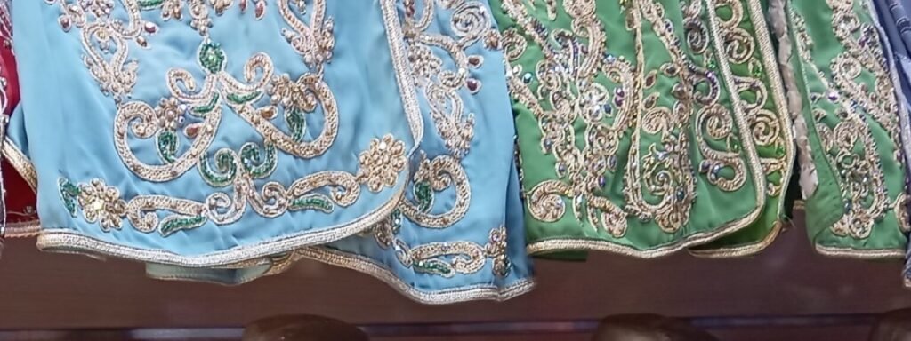 Detail of Moroccan handwork on a caftan