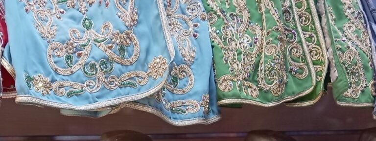 Detail of Moroccan handwork on a caftan