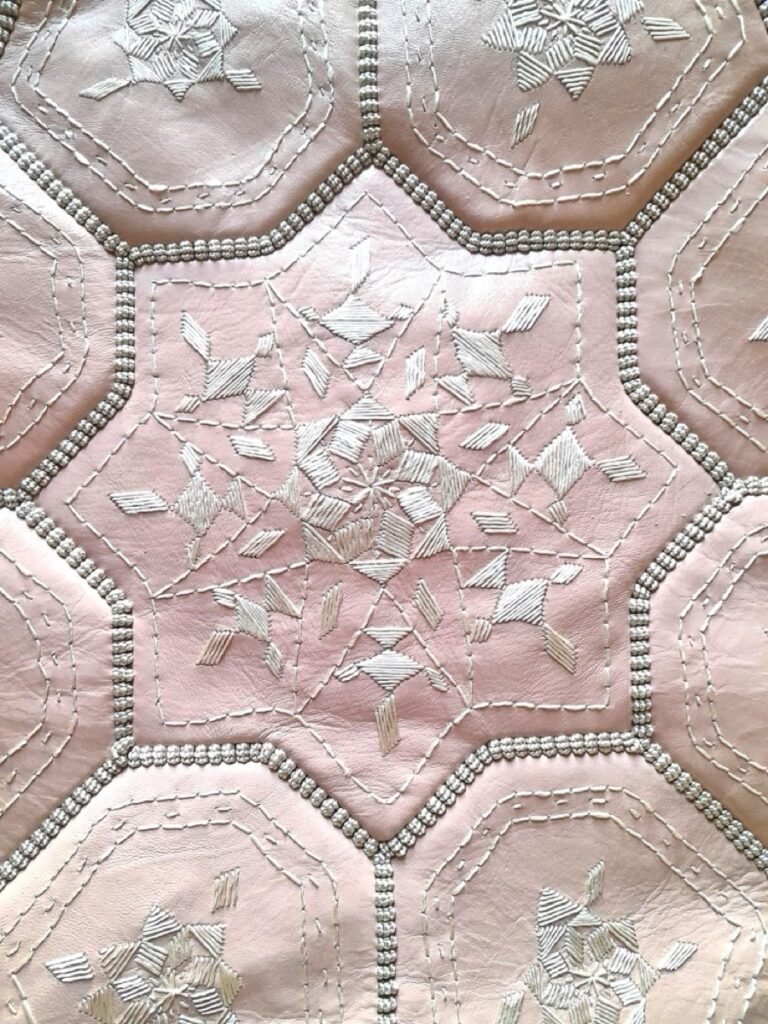 Traditional Moroccan hand embroidery detail